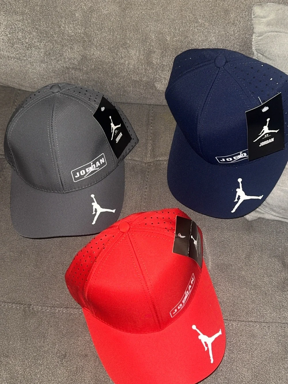 Jordan Men's Breathable Jumpman Caps - Red, Navy, Gray